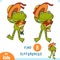 Find differences, educational game, Cute little frog with a bouquet of flowers