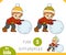 Find differences, educational game for kids, Boy and a ball of snow