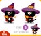 Find differences, educational game for kids, Cute wizard cat with magic wand