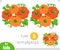 Find differences educational game for kids, Set of cute pumpkins