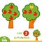 Find differences, game for children, Apple tree