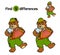 Find differences, game for children (bear and accordion)