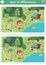 Find differences game for children. Ecological educational activity with cute nature forest scene, kids caring of environment.