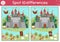Find differences game for children. Fairytale educational activity with cute castle, princess, frog prince. Magic kingdom puzzle