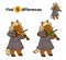 Find differences, game for children (horse and violin)