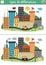 Find differences game for children with opposites. Ecological educational activity with cute eco and polluted city versions. Earth