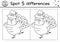 Find differences game for children. Thanksgiving black and white educational activity with funny turkey. Printable line worksheet