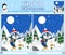 Find Differences game for kids cartoon Penguin sunny snow