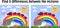 Find the differences between the pictures. Children\\\'s educational game. A hedgehog artist on a clearing with a rainbow draws on a