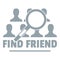 Find friends logo, simple gray style