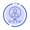 Find, Glass, Hiring, Human, Magnifier, People, Resource, Search Blue Dotted Line Line Icon