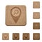 Find GPS map location wooden buttons