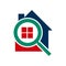 Find home logo. Search property logo icon With Magnifying Glass Symbol