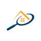 find home logo. Search property logo icon With Magnifying Glass Symbol, Graphic Design illustrations