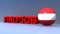 Find job with Austria flag on blue