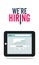 Find a job online and recruitment platform on tablet employment concept - Vector