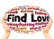 Find Love word cloud hand sphere concept