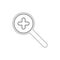Find magnifying glass search zoom outline icon. Signs and symbols can be used for web, logo, mobile app, UI, UX