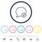 Find message outline flat color icons in round outlines