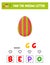 Find the missing letter. Easter eggs. educational sheet for children