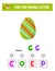 Find the missing letter. Easter eggs. educational sheet for children