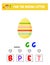 Find the missing letter. Easter eggs. educational sheet for children