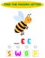 Find missing letter. Educational spelling game for kids.Education puzzle for children find missing letter of cute
