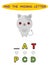 Find missing letter. kawaii cat. Educational spelling game for kids.Education puzzle for children find missing letter of