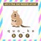 Find the missing letter quokka cartoon worksheet for kids learning animals name in English.