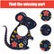 Find missing part of picture. Puzzle for toddlers with decorative mouse. Educational game for children and kids