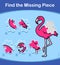 Find The Missing Piece Flamingo puzzle for kids