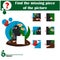 Find missing piece. Puzzle game for children. Funny mole