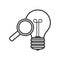 Find a New Idea Outline Flat Icon on White