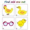 Find odd one out - game for kids. Worksheet.