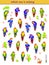 Find the pair for each parrot. Which is the only one? Logic puzzle game for children and adults. Printable page for kids brain