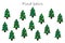 Find pairs of identical pictures, fun education game with christmas trees for children, preschool worksheet activity for kids,