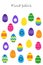 Find pairs of identical pictures, fun education game with easter eggs for children, preschool worksheet activity for kids, task