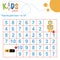 Find the path from 1 to 10. Easy colorful math worksheet practice