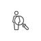 Find Person magnifying glass outline icon