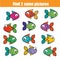 Find the same pictures children educational game with fishes