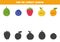 Find shadows of cute kawaii fruits and berries. Educational logical game for kids.