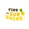 Find sunshine yellow flat vector lettering