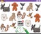 Find two same cartoon purebred dogs educational game