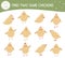 Find two same chickens. Easter matching activity for preschool children with cute chicks. Funny spring game for kids. Logical quiz