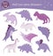Find two same dinosaurs. Matching activity for preschool children. Funny prehistoric game for kids.