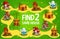 Find two same fairy houses kids game vector riddle