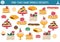 Find two same French desserts. Traditional pastry matching activity for children. France educational quiz worksheet for kids for