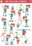 Find two same gymnasts. Circus matching activity for children. Amusement show educational quiz worksheet for kids for attention