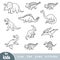 Find two the same pictures, education game. Set of dinosaurs