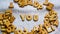 Find you concept Cookies in the form of the alphabet prospect. Happy from homemade cookies on dark white background
